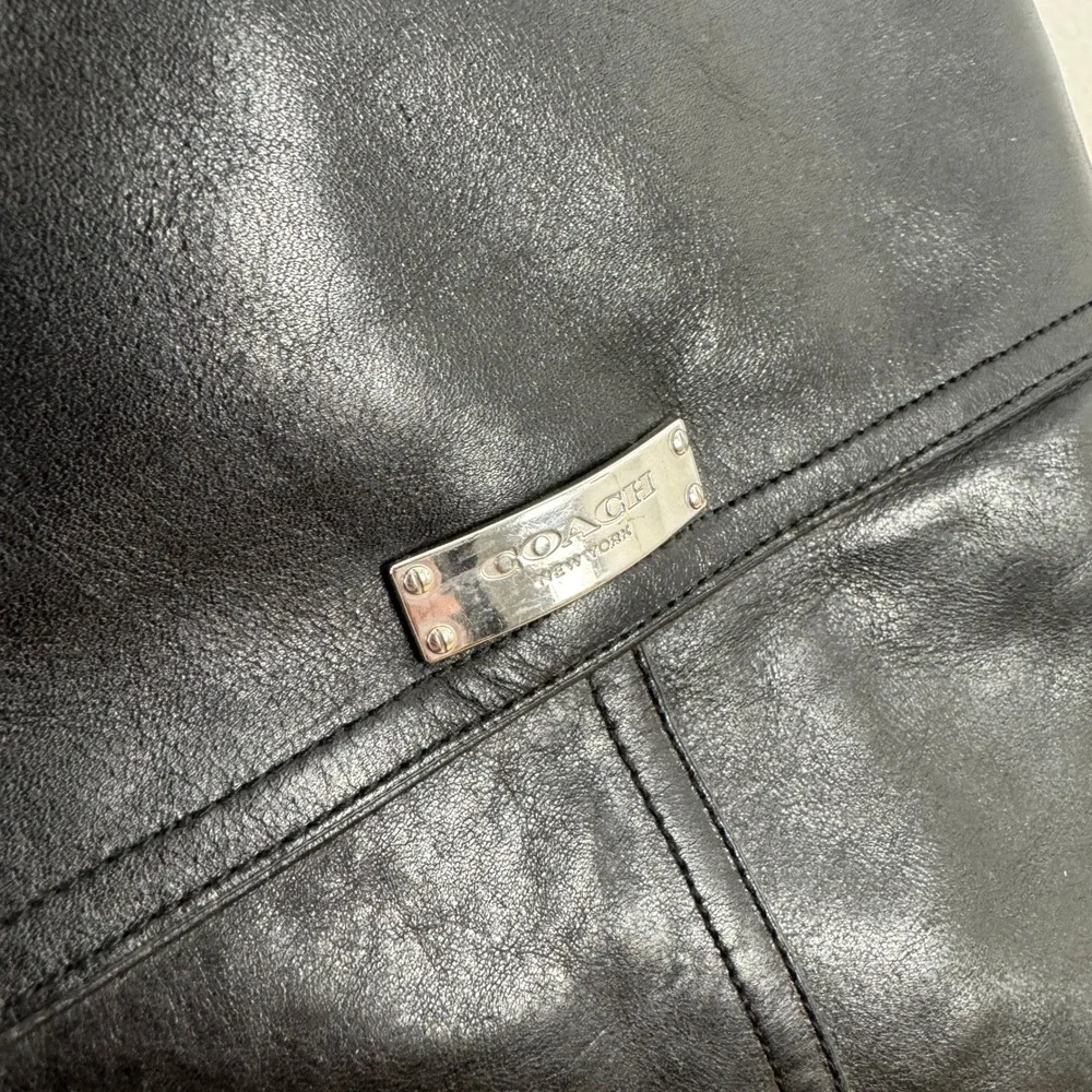 COACH Micha Black Leather Knee High Boots Wide Calf Size 9.5 B‎ A6848